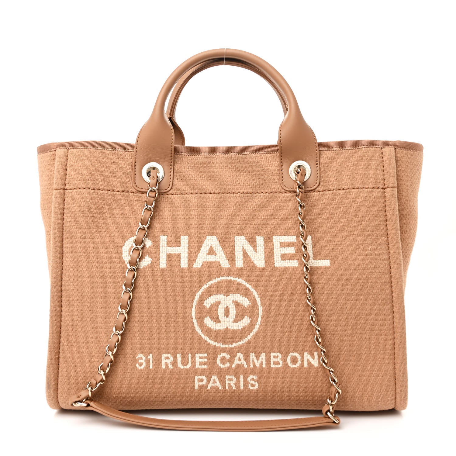 Chanel Mixed Fibers Small Deauville Tote Camel 1 of 13