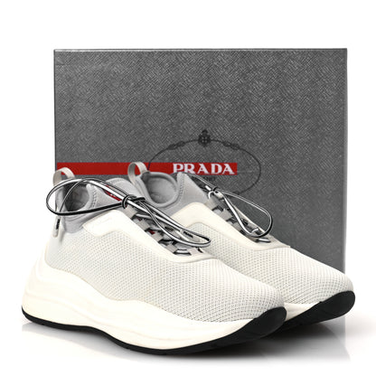 Prada Mesh Neoprene America's Cup 45mm Womens Sneakers 37.5 White Alluminio 11 of 11