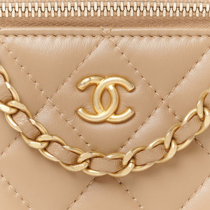 Chanel Lambskin Quilted Pearl Crush Small Vanity Case With Chain Beige 8 of 11
