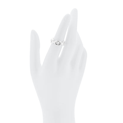 Hermes Sterling Silver PM Chaine d'Ancre Enchainee Band Ring 52 6 2 of 8