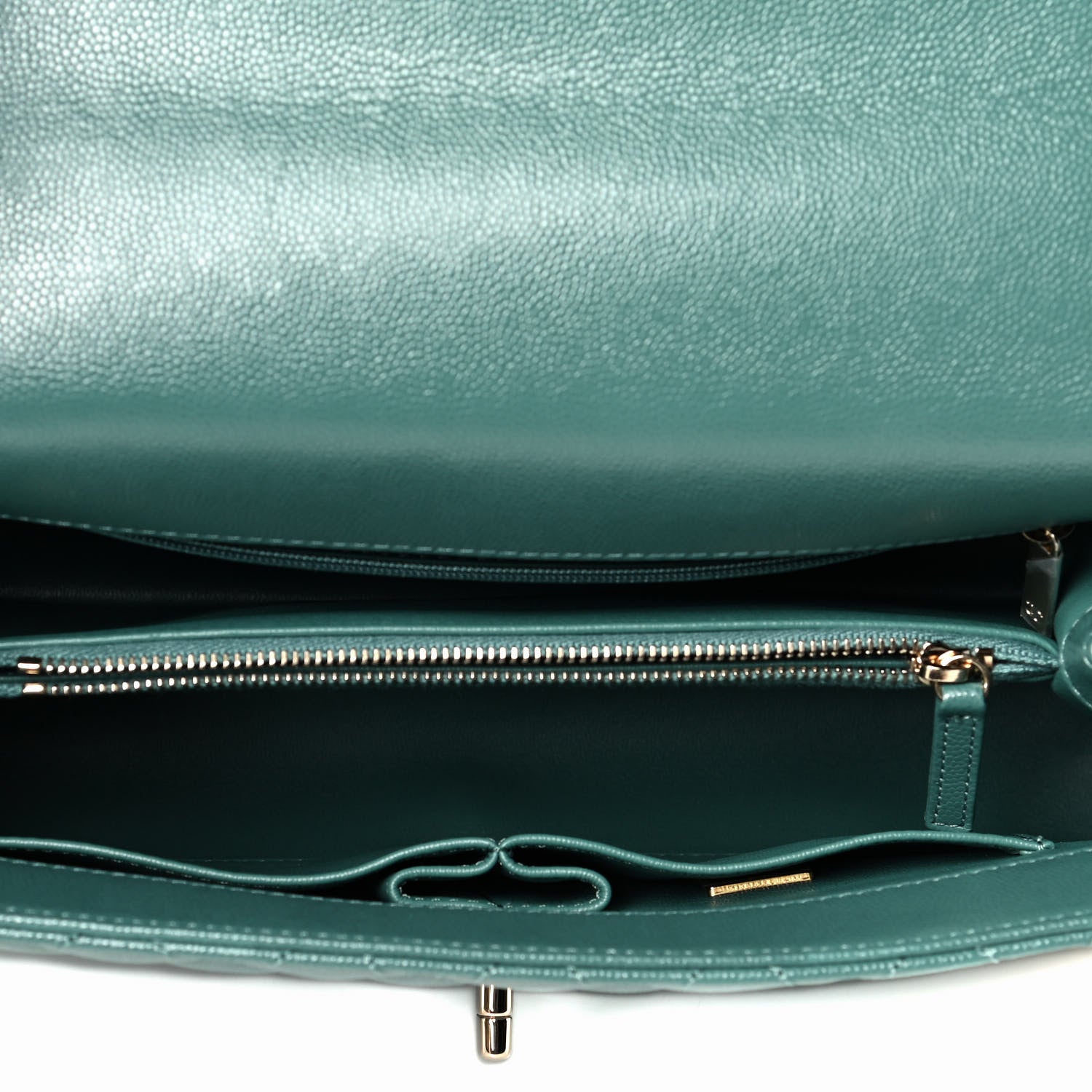 Chanel Caviar Quilted Small Coco Handle Flap Green 4 of 6