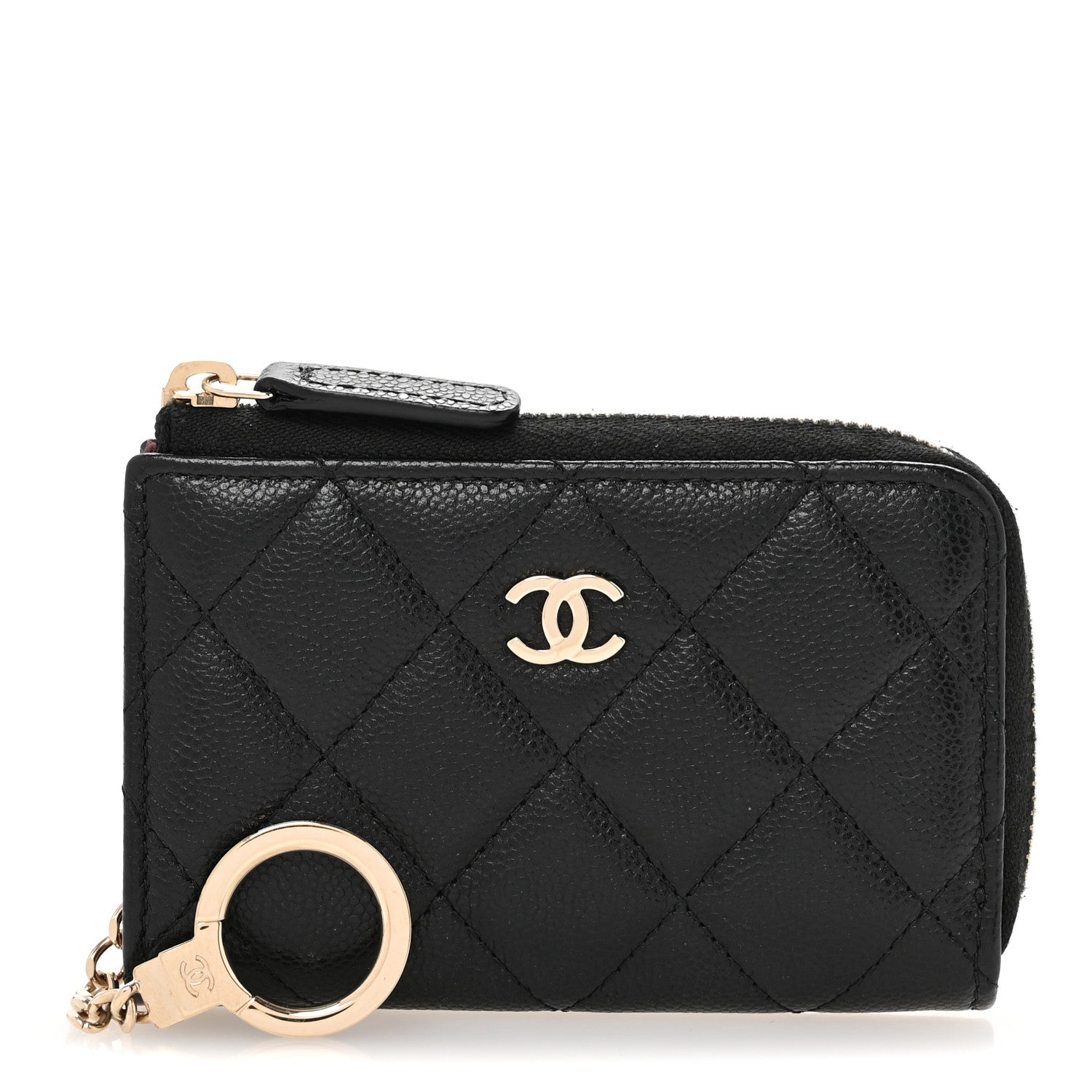 Chanel Caviar Quilted Zipped Key Holder Case Black 1701779 – FASHIONPHILE