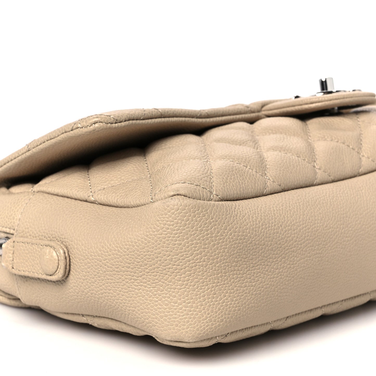 Caviar Quilted Jumbo Easy Flap Beige