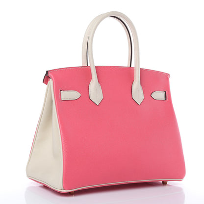 Hermes Epsom Horseshoe Birkin 30 Rose Azalee Craie 3 of 34