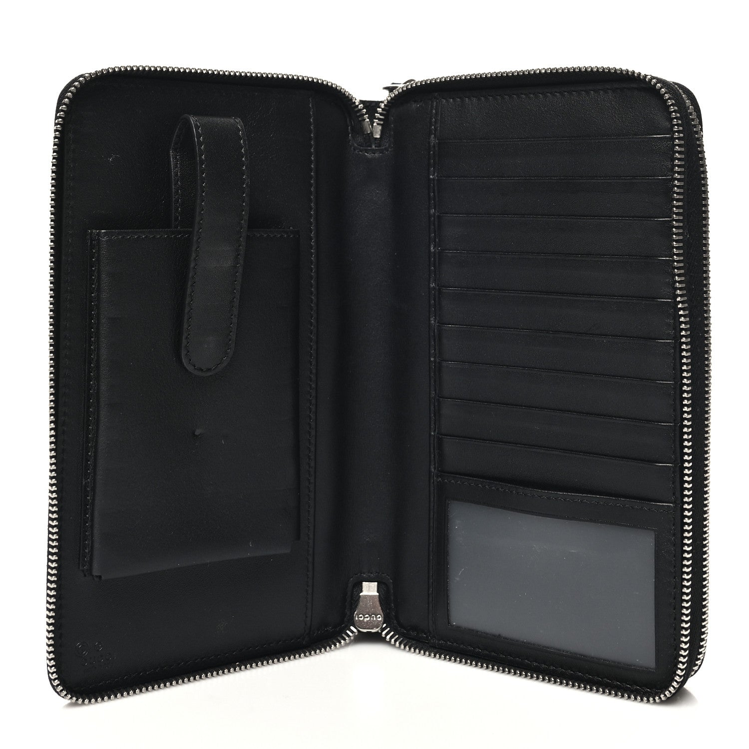 Gucci Microguccissima Zip Around Top Handle Travel Wallet Black 6 of 12