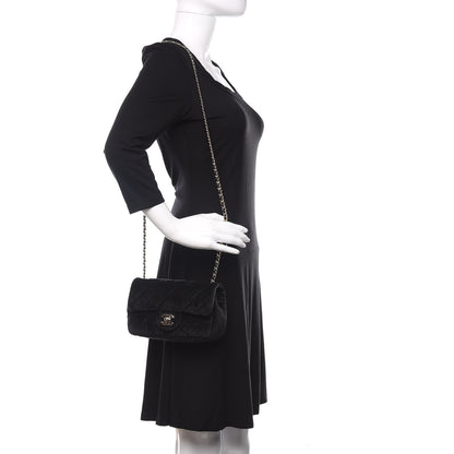 Chanel Velvet Quilted Mini Rectangular Pearl Crush Flap Black 2 of 10