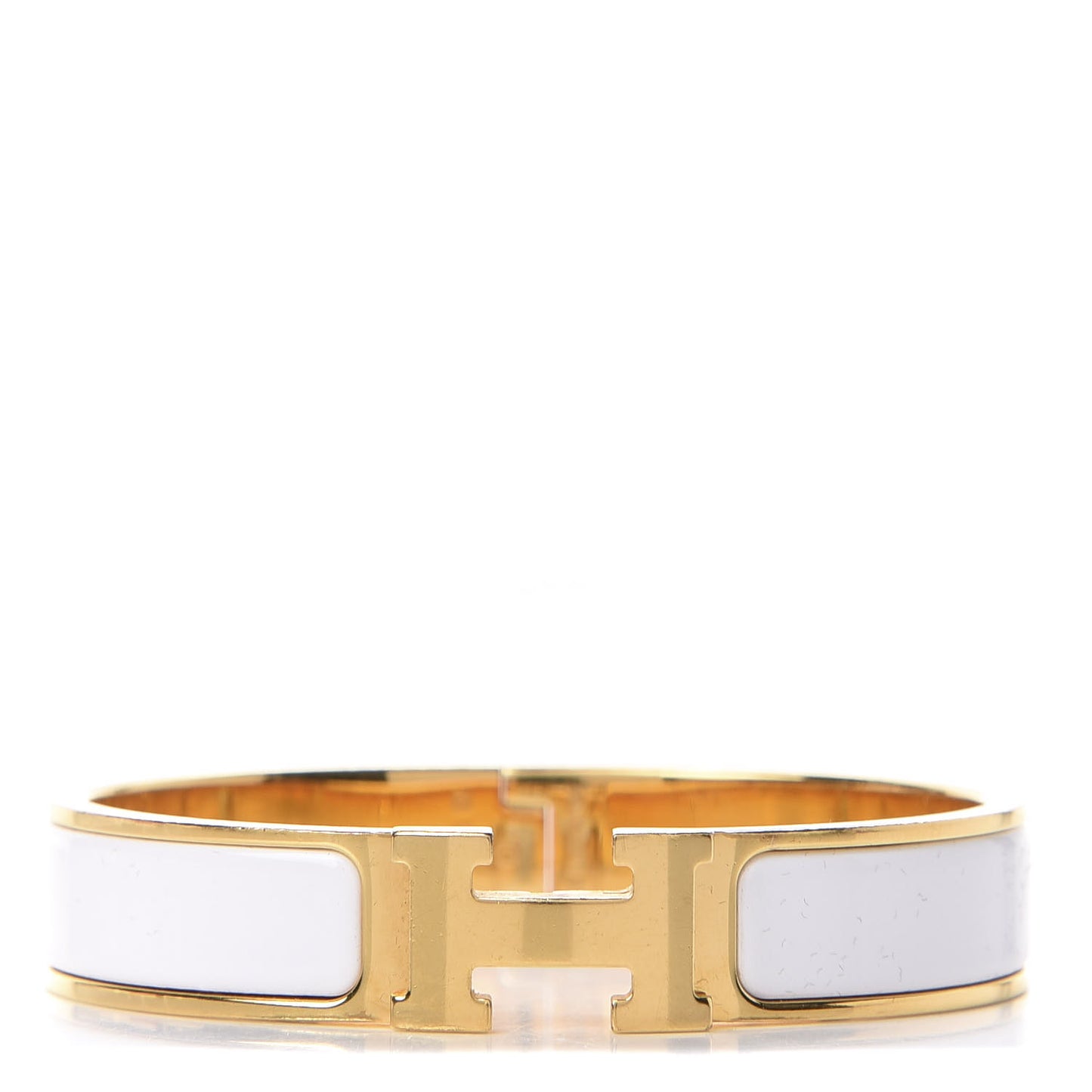 Enamel Narrow Clic Clac H Bracelet PM White