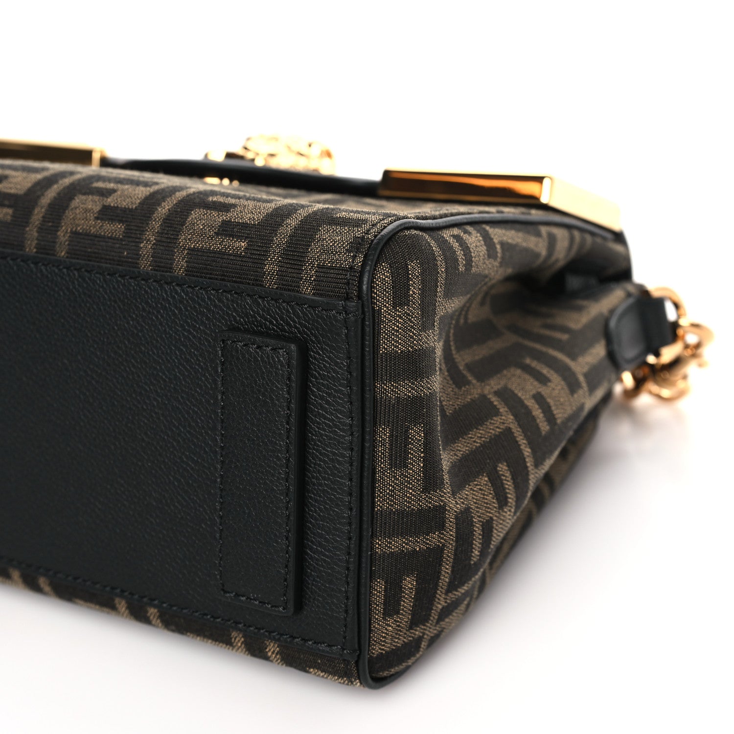 Versace X FENDI Grained Calfskin Fendace Medium La Medusa Top Handle Bag Black Brown 8 of 8