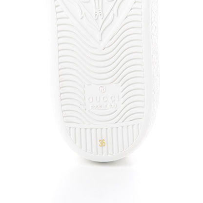 Gucci Calfskin Interlocking G Perforated Womens Ace Sneakers 36 White Grey Sky 6 of 8