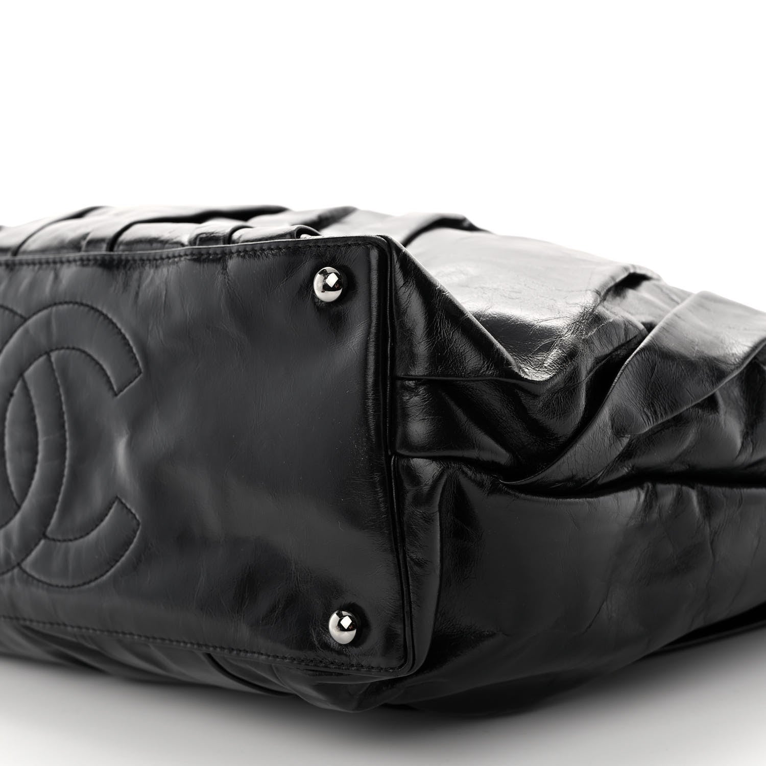 Chanel Glazed Calfskin Large Twisted Tote Black 10 of 10