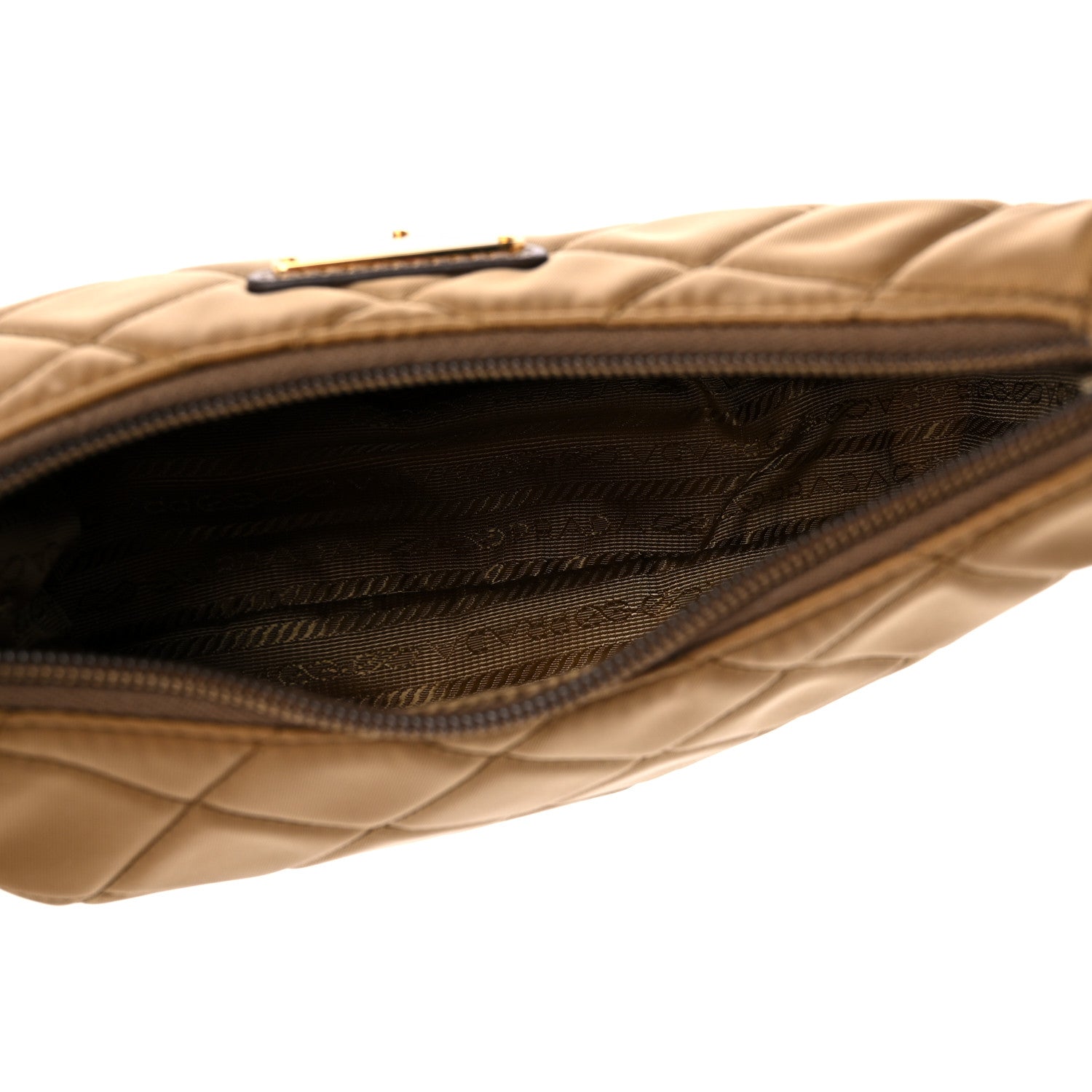 Prada Tessuto Nylon Stitched Shoulder Bag Tobacco 5 of 8