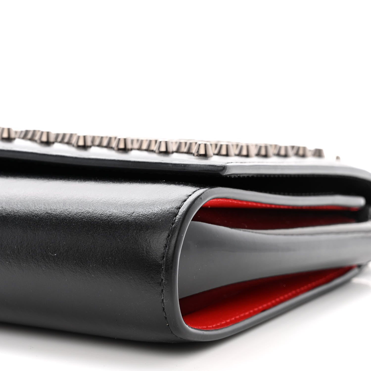 Christian Louboutin Calfskin Patent Spikes Paloma Clutch Black 10 of 12