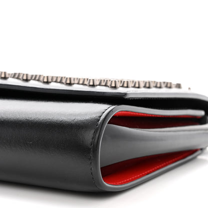 Christian Louboutin Calfskin Patent Spikes Paloma Clutch Black 10 of 12