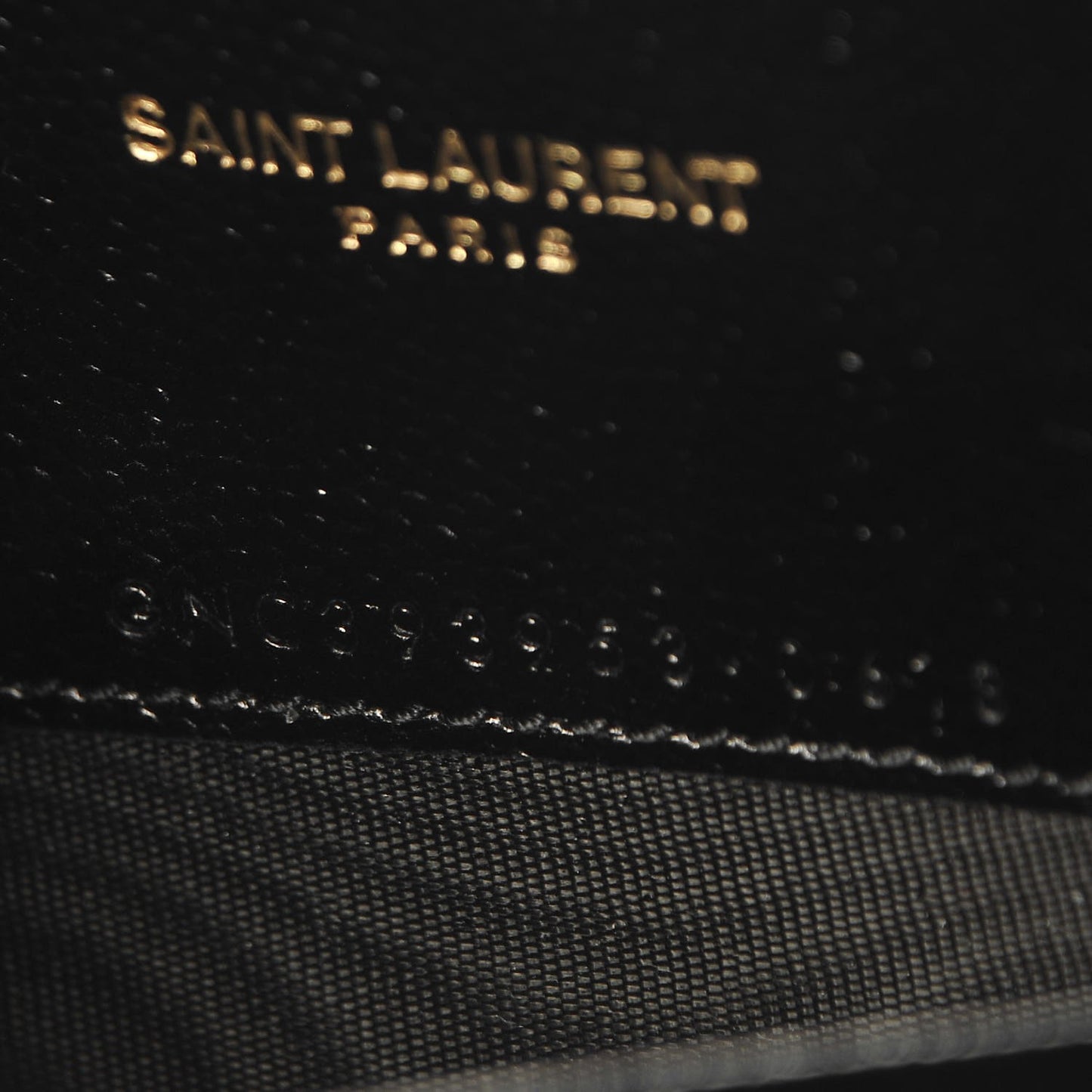 Grain De Poudre Matelasse Chevron Monogram Envelope Chain Wallet Black