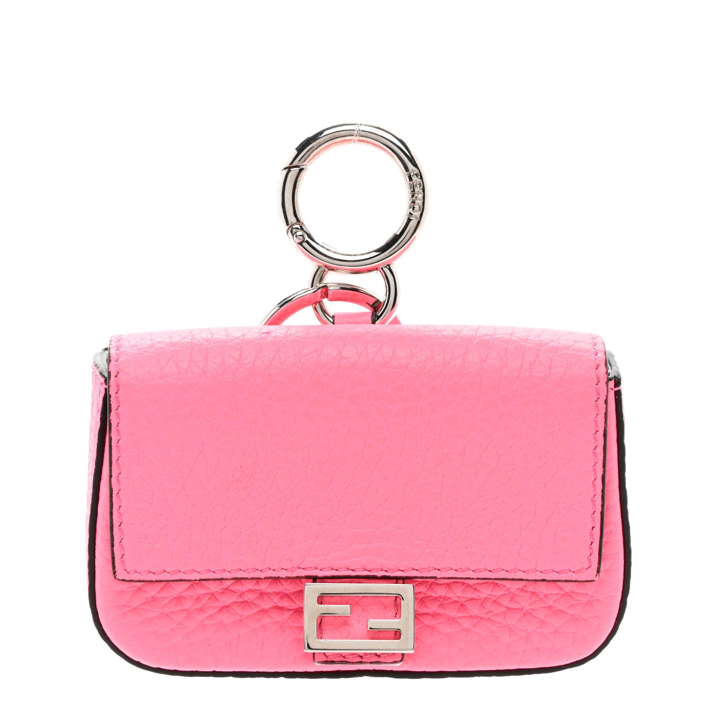 Cuoio Romano Micro Baguette Charm Rosa Fluo