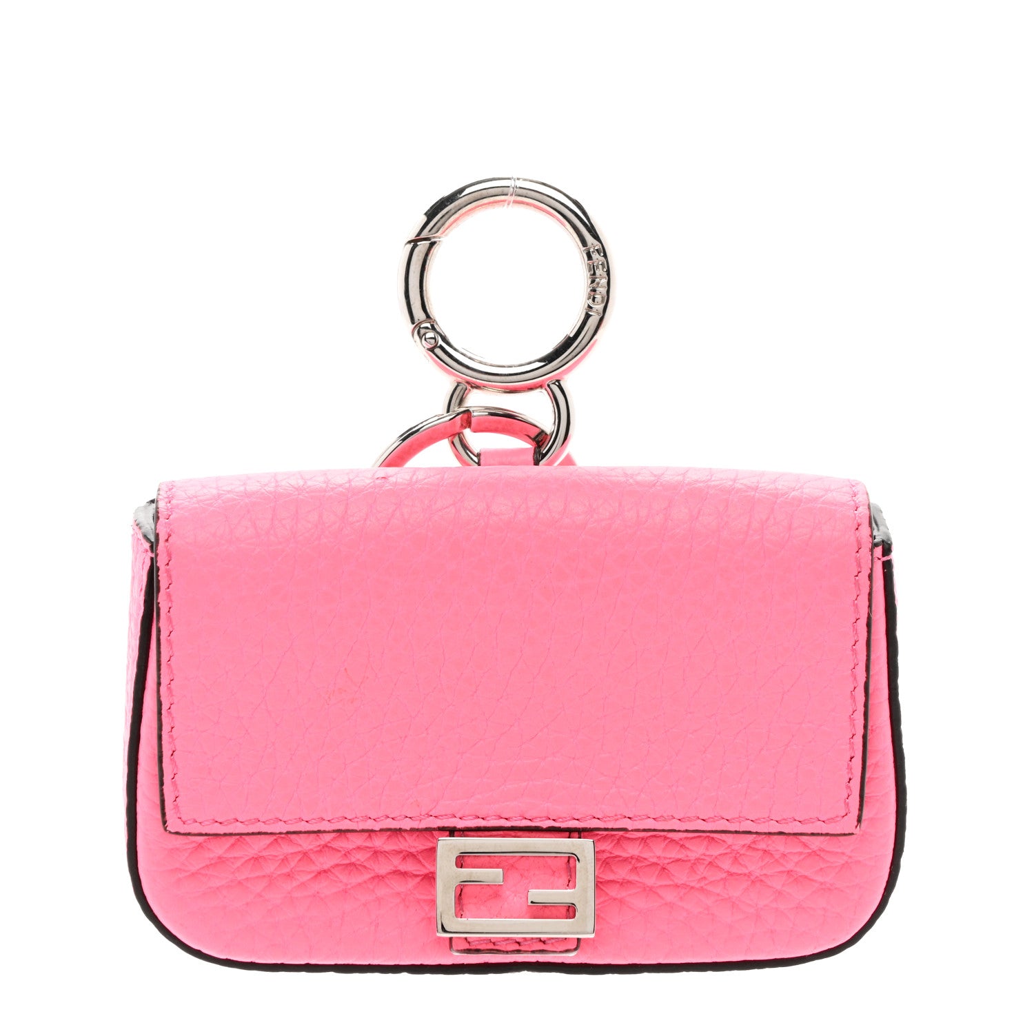 Fendi Cuoio Romano Micro Baguette Charm Rosa Fluo 1 of 6