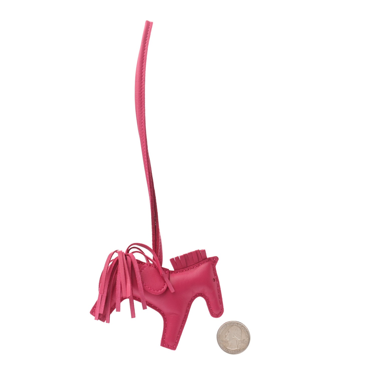 Hermes Milo Lambskin Grigri Rodeo Horse Bag Charm PM Rose Mexico 2 of 4
