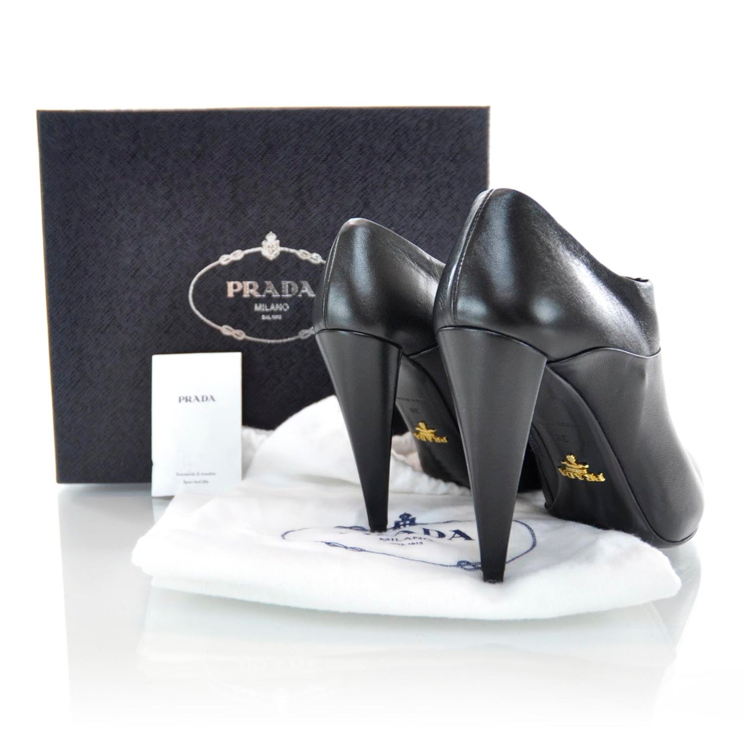 Leather Ankle Boots 38 Black