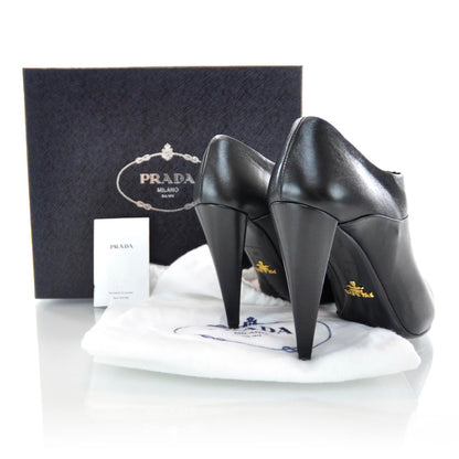 Prada Leather Ankle Boots 38 Black 3 of 6