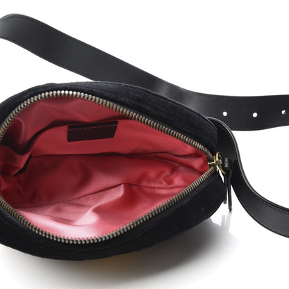 Gucci Velvet Matelasse GG Marmont Belt Bag 95 38 Black 4 of 11