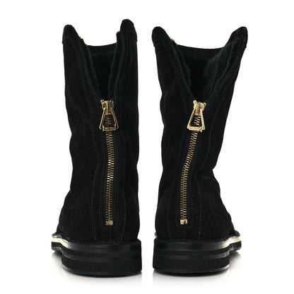 Jimmy Choo Suede Zip Boots 38.5 Black 5 of 7