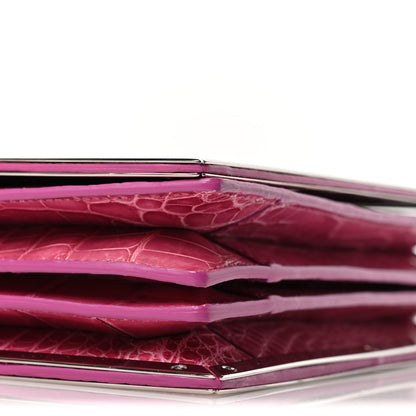 Salvatore Ferragamo Crocodile Bar Clutch Crossbody Bag Pink 8 of 9