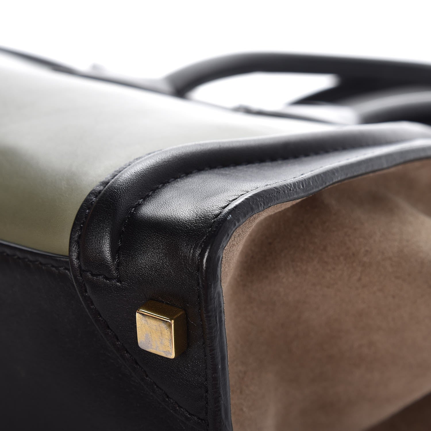 Celine Smooth Calfskin Suede Micro Tri-Color Luggage Almond 10 of 10