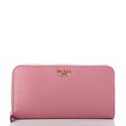 Prada Vitello Move Zip Around Wallet Geranio 1 of 8