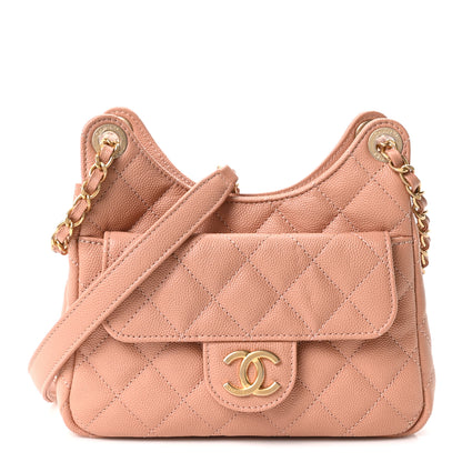 Chanel Caviar Quilted Small Wavy CC Hobo Coral 1 of 11