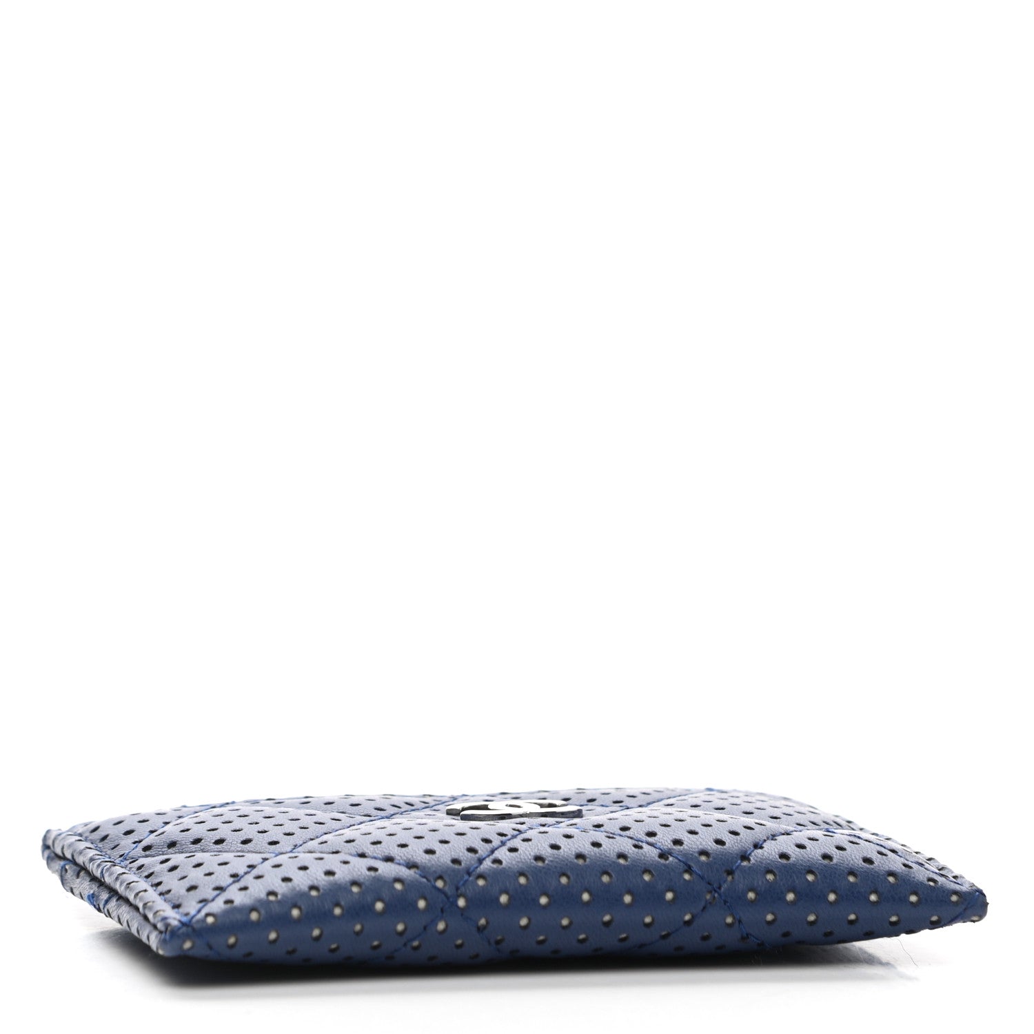 Chanel Perforated Lambskin Quilted Card Holder Blue 4 of 10