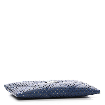 Chanel Perforated Lambskin Quilted Card Holder Blue 4 of 10