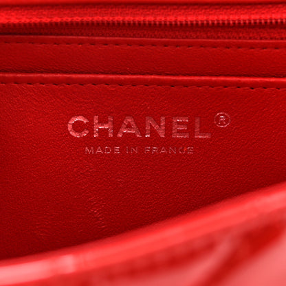 Chanel Patent Calfskin Quilted Bi-Color Mini Rectangular Flap Red Black 6 of 12