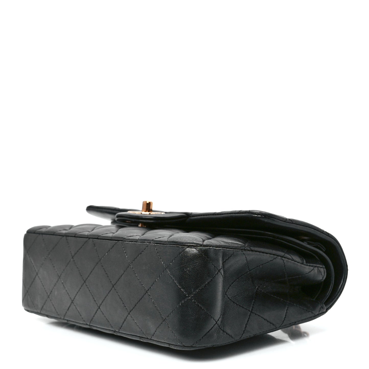 Lambskin Quilted Small Double Flap Black