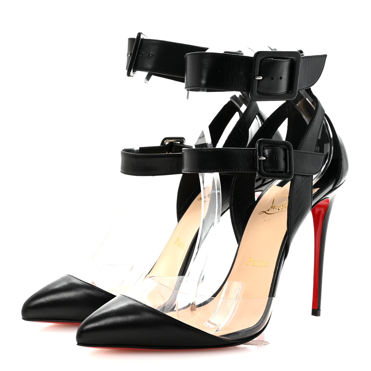 Christian Louboutin Calfskin PVC Multimiss 100 Pumps 39 Black 4 of 8