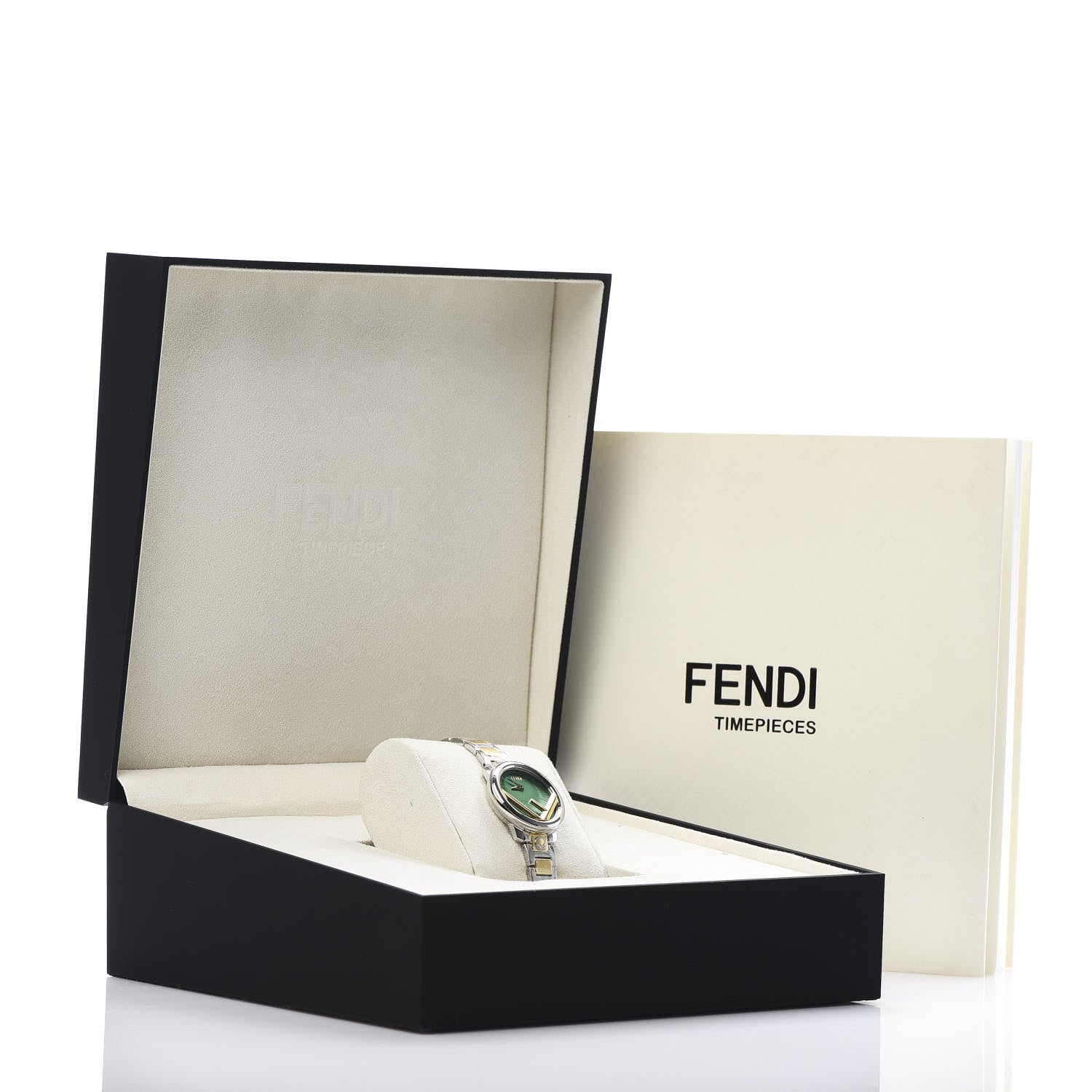 Fendi Stainless Steel 28mm Run Away Two Tone Quartz Watch Green 6 of 6