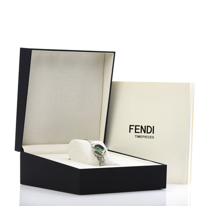 Fendi Stainless Steel 28mm Run Away Two Tone Quartz Watch Green 6 of 6