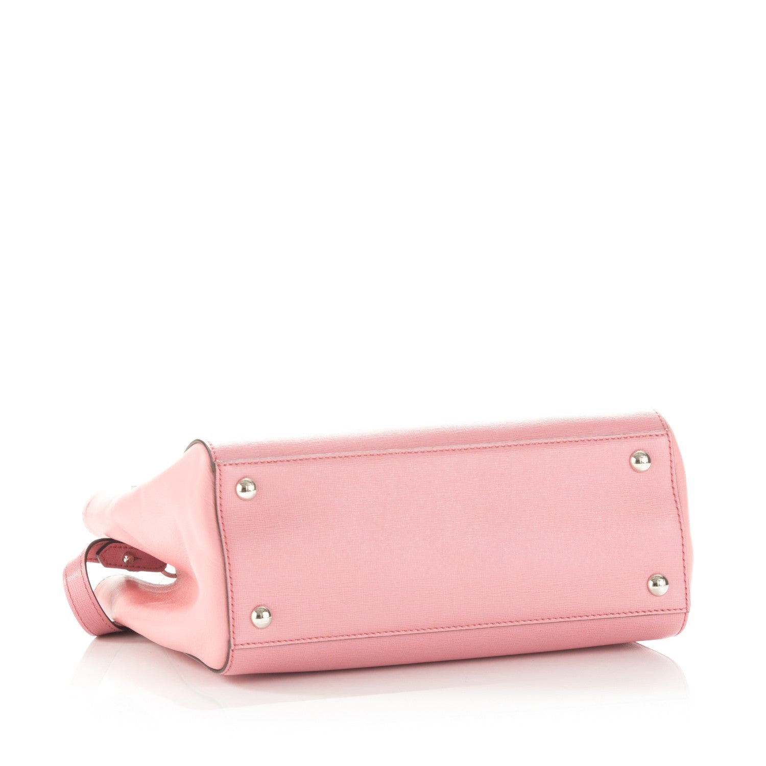 Fendi Vitello Elite Flamingo Mink Monster Charm Petite 2Jours Tote Pink Multicolor 4 of 16
