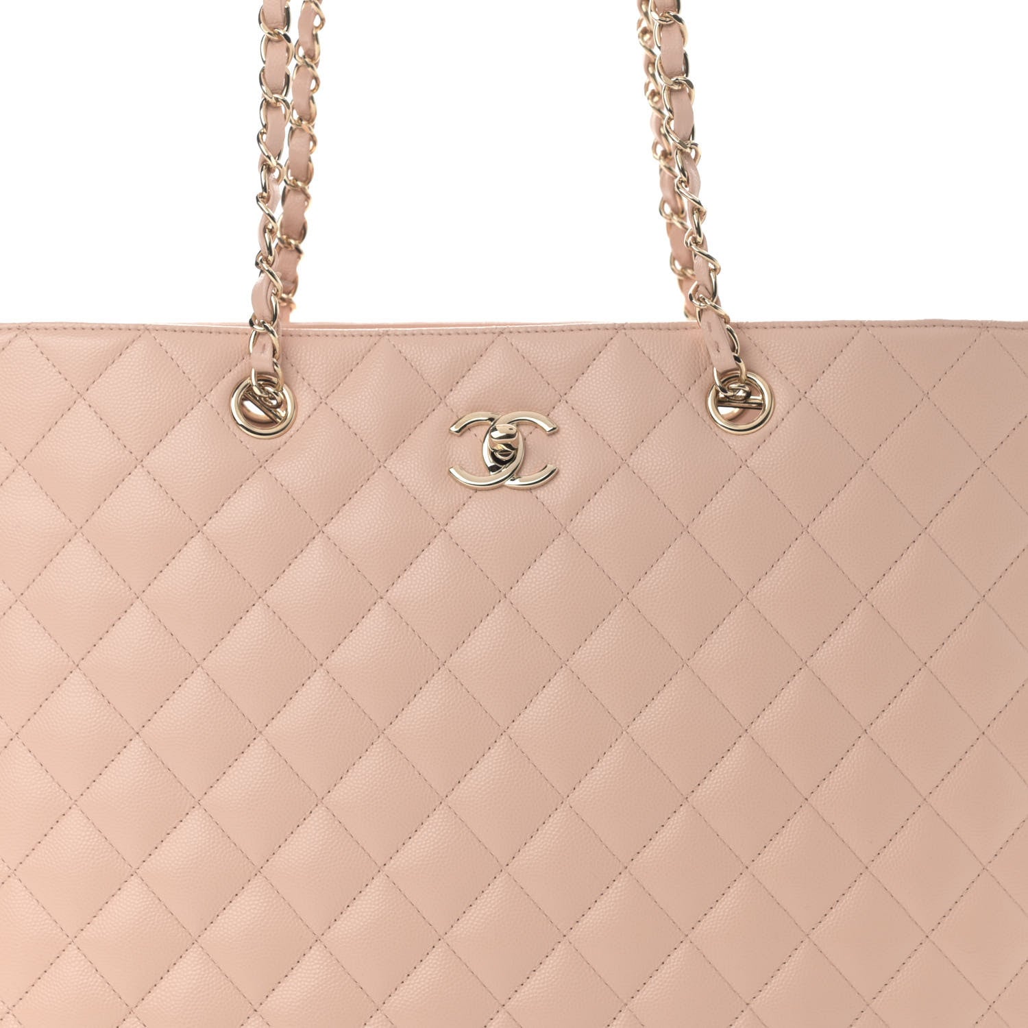 Chanel Caviar Quilted Large Classic Shopping Tote Light Beige 8 of 10