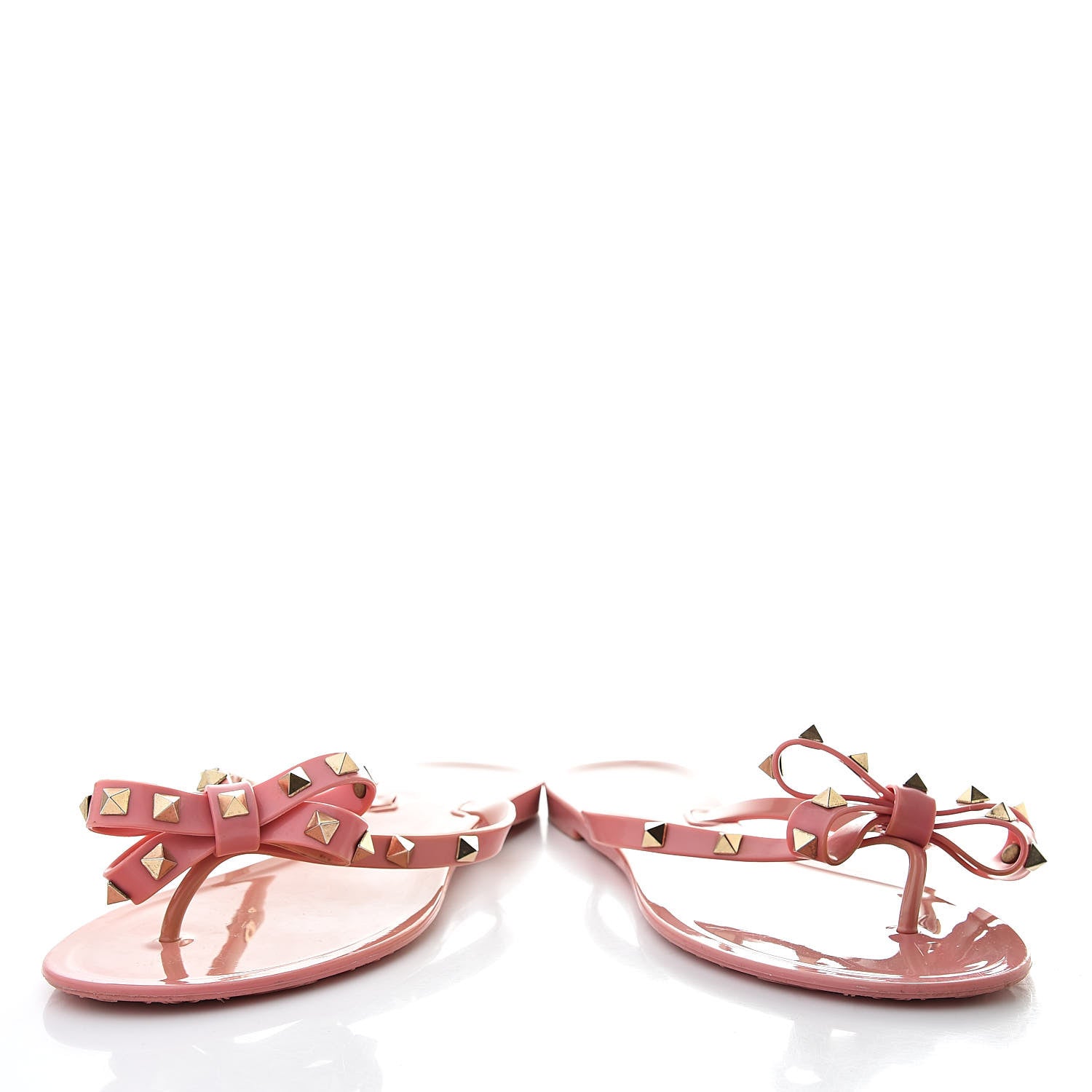 Valentino Garavani PVC Jelly Rockstud Bow Thong Sandals 39 Pink 6 of 10