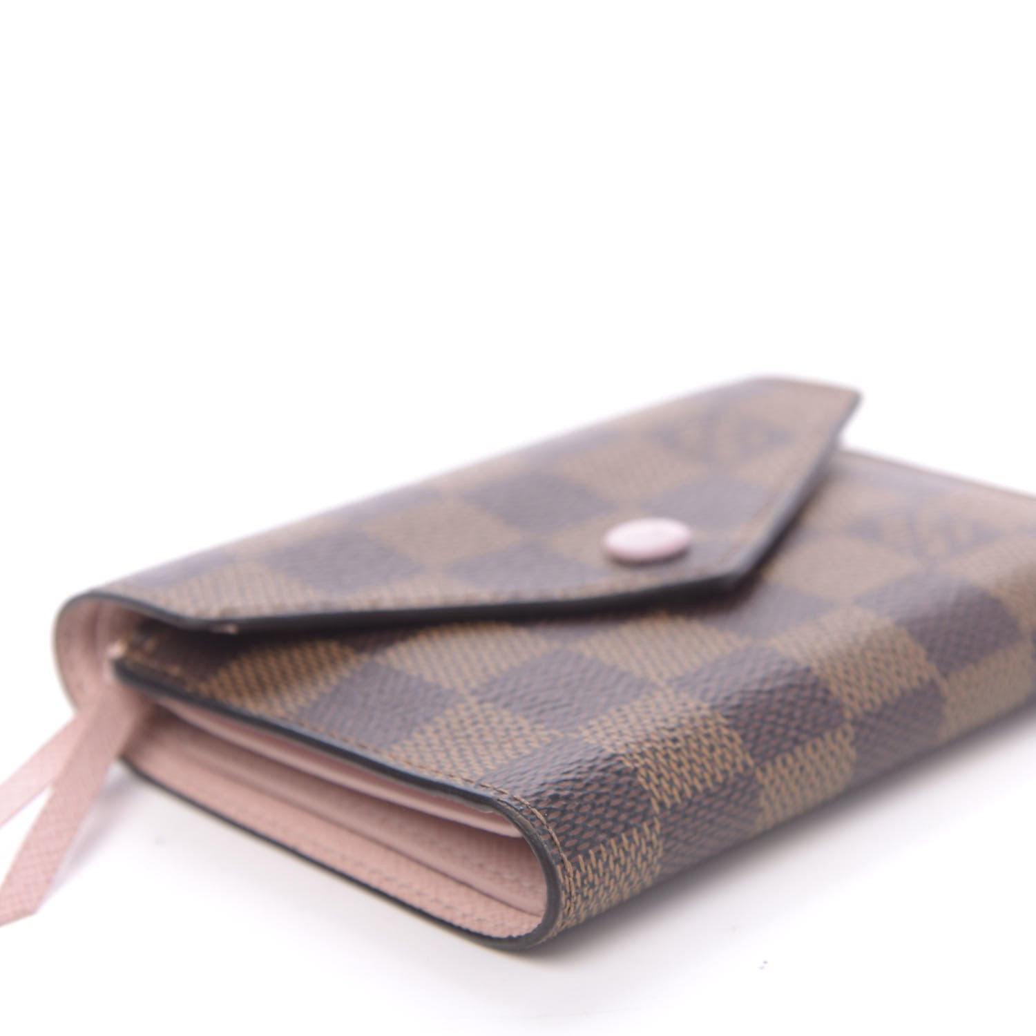 Louis Vuitton Damier Ebene Victorine Wallet Rose Ballerine 5 of 12