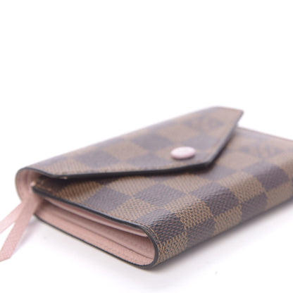 Louis Vuitton Damier Ebene Victorine Wallet Rose Ballerine 5 of 12