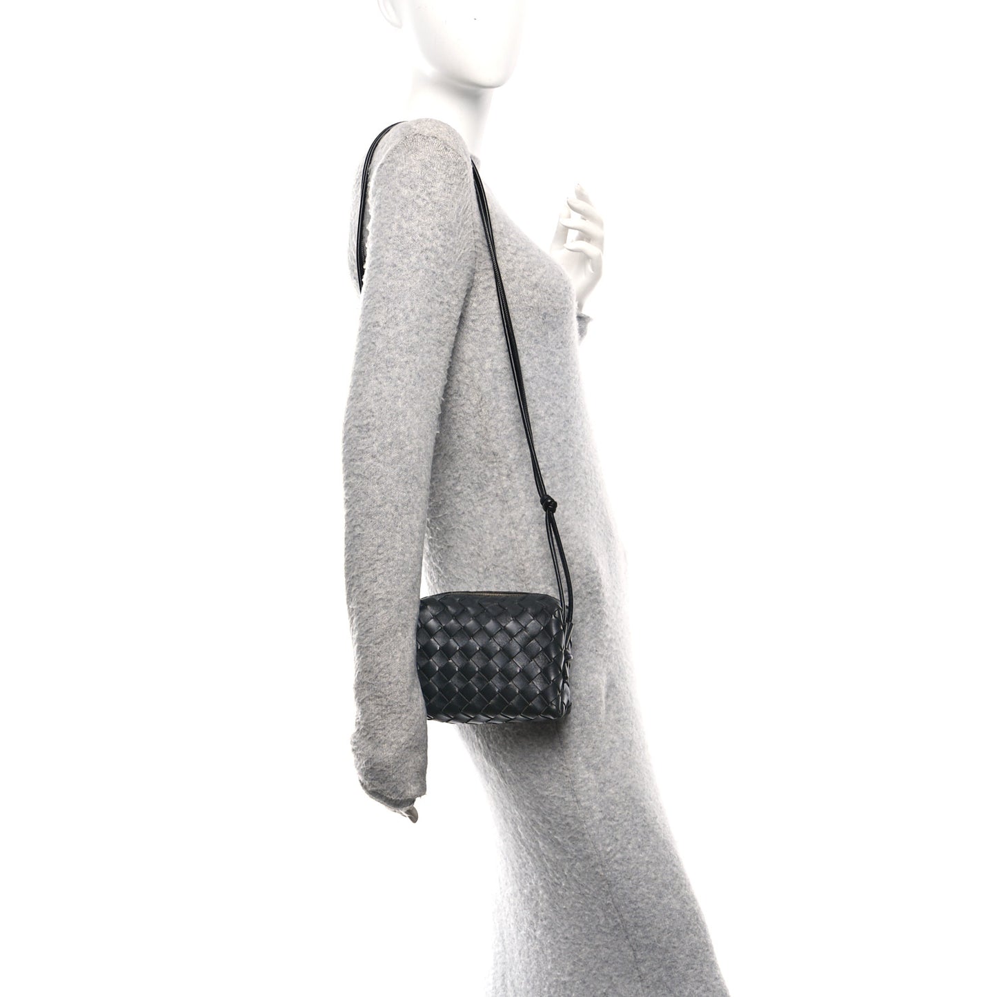 Nappa Intrecciato Mini Loop Camera Bag Black