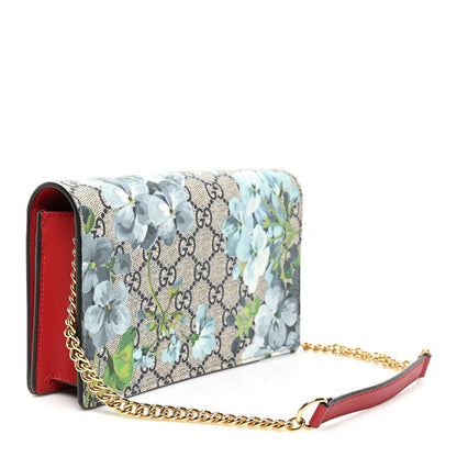Gucci GG Supreme Monogram Blooms Chain Wallet Blue 3 of 8