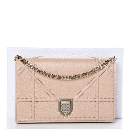Christian Dior Grained Calfskin Diorama Wallet on Chain Pouch Nude 7 of 7
