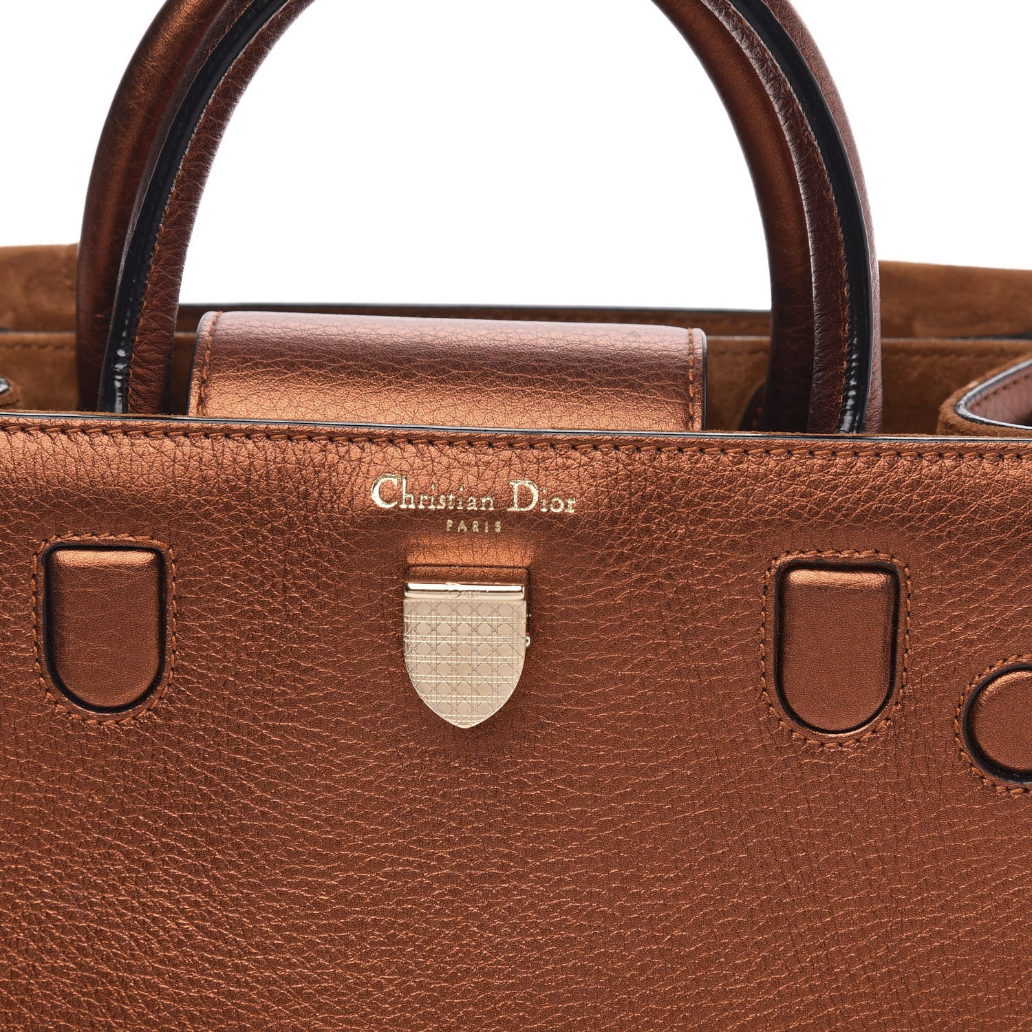 Christian Dior Metallic Grained Calfskin Mini Diorever Flap Orange 7 of 12