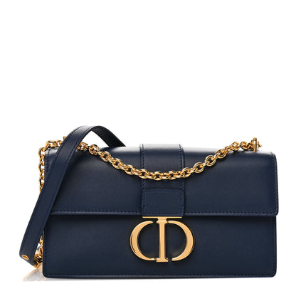 Christian Dior Calfskin 30 Montaigne East West Chain Flap Bag Blue 1 of 10