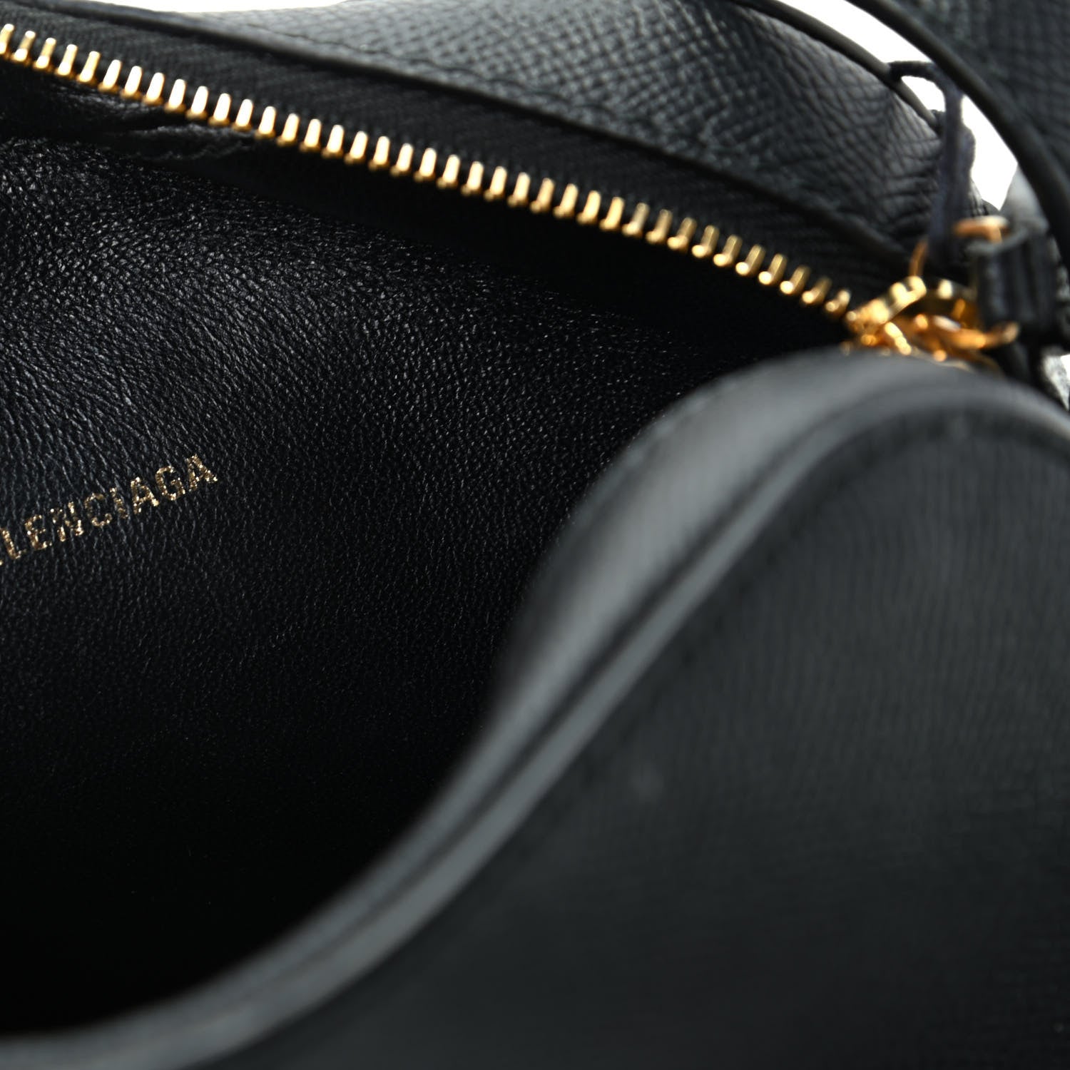 Balenciaga Signature Grained Calfskin Logo XS Ville Camera Bag Black White 8 of 9