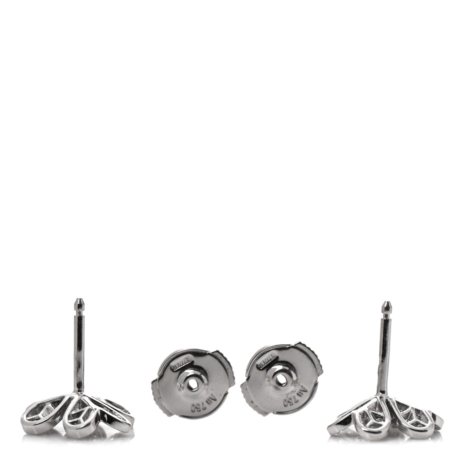 Van Cleef & Arpels 18K White Gold Diamond Mini Frivole Pave Earrings 3 of 7