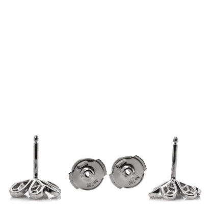 Van Cleef & Arpels 18K White Gold Diamond Mini Frivole Pave Earrings 3 of 7