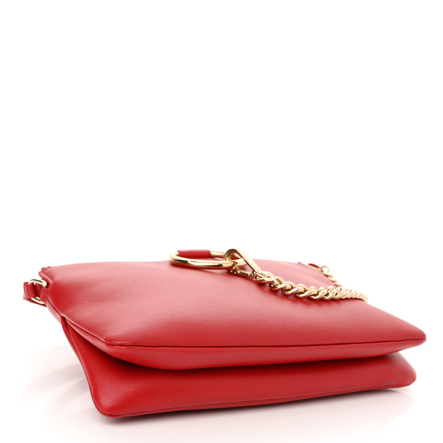 Supple Lambskin Small Faye Soft Zippered Shoulder Bag Red Crush